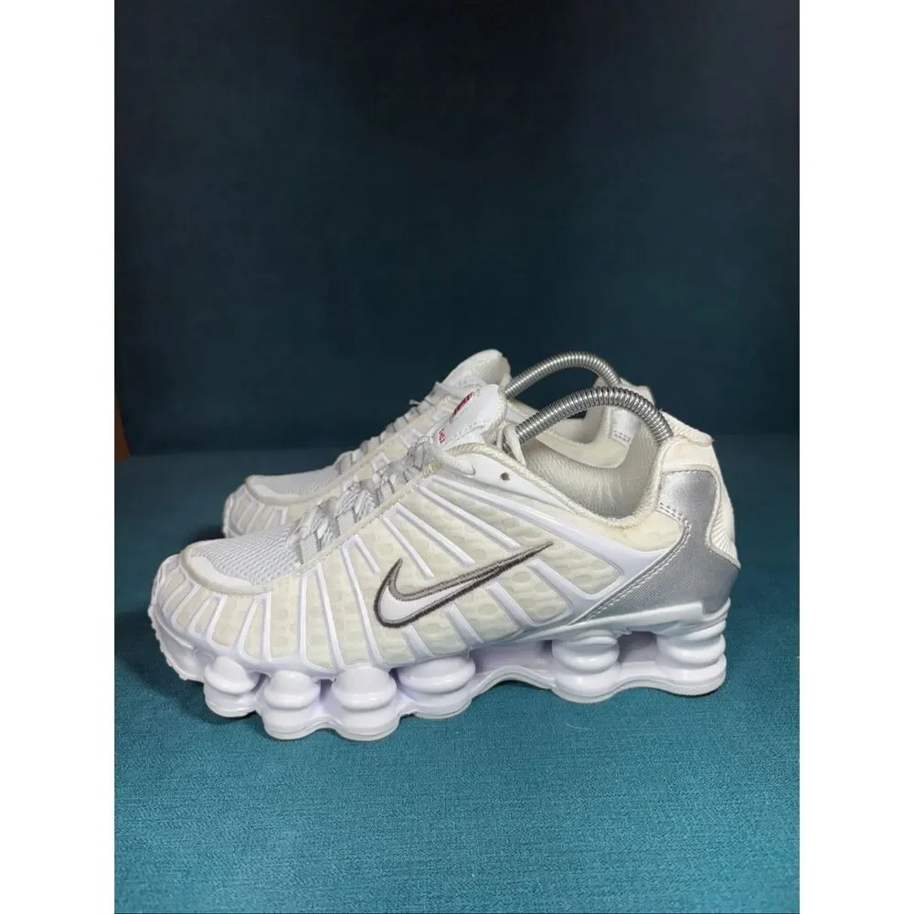 Nike Shox TL White Metallic Silver AR3566-100 Running Shoes Men’s 7 Women’s 8.5